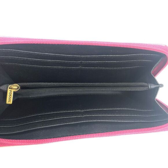 Fossil Eliza Blue Striped Multicolor Accordion Zip Wallet - Picture 4 of 5